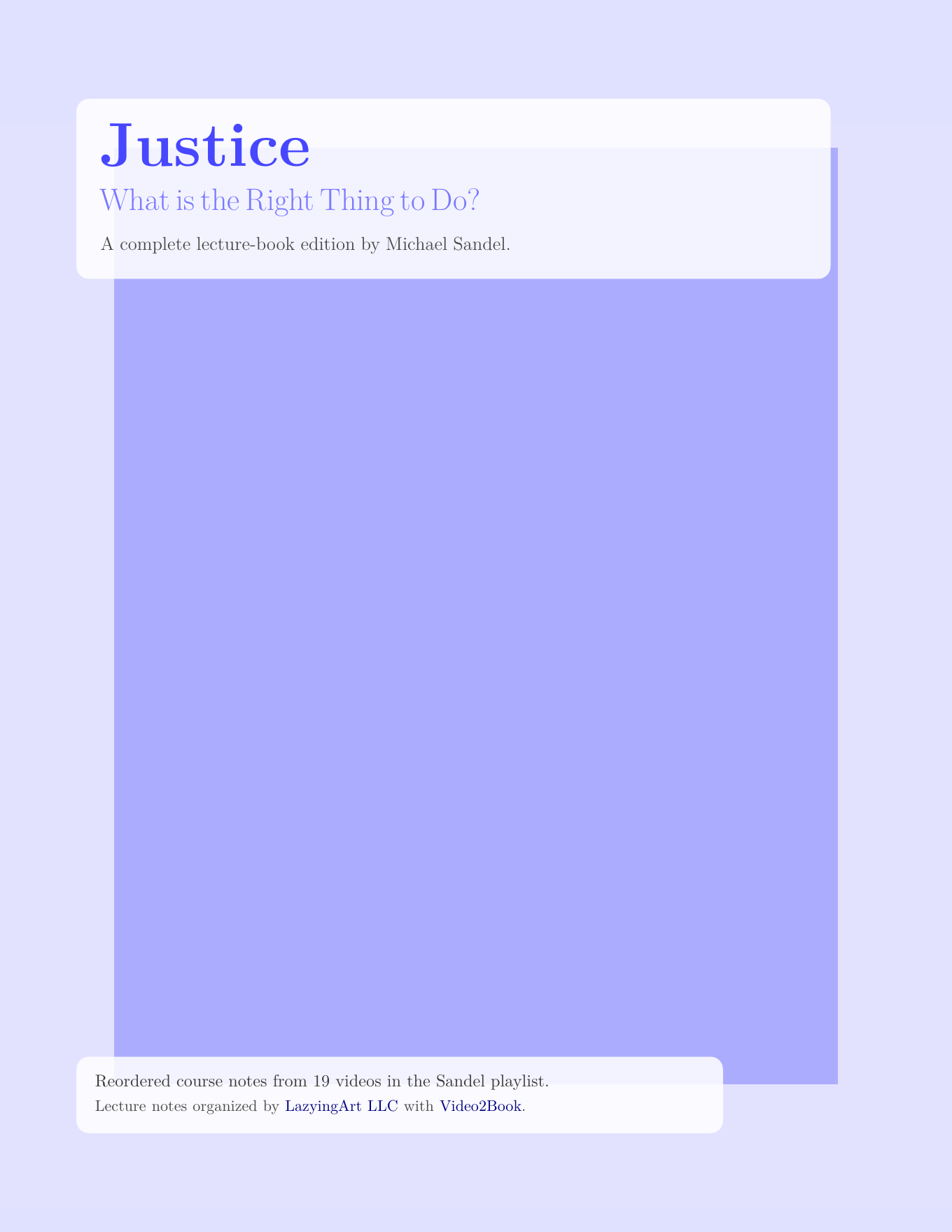 First page preview of Justice with Michael Sandel